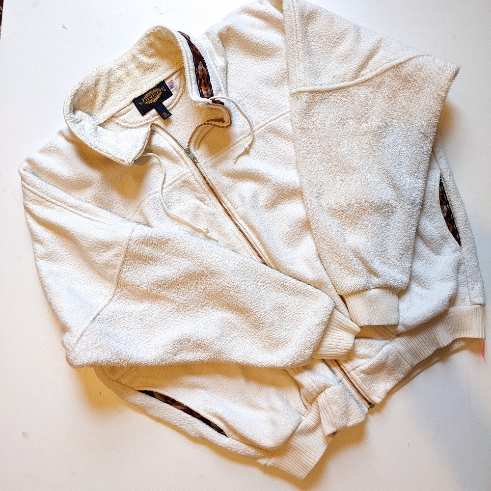 Vintage Aztec Cotton Bomber Style Sweater